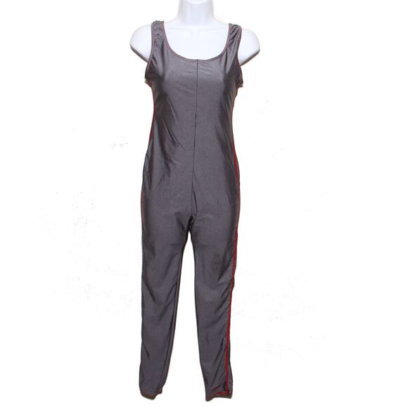 Vintage 70s 80s Reebok Unitard Jumpsuit Gray Size Large Rare - Picture 1 of 9